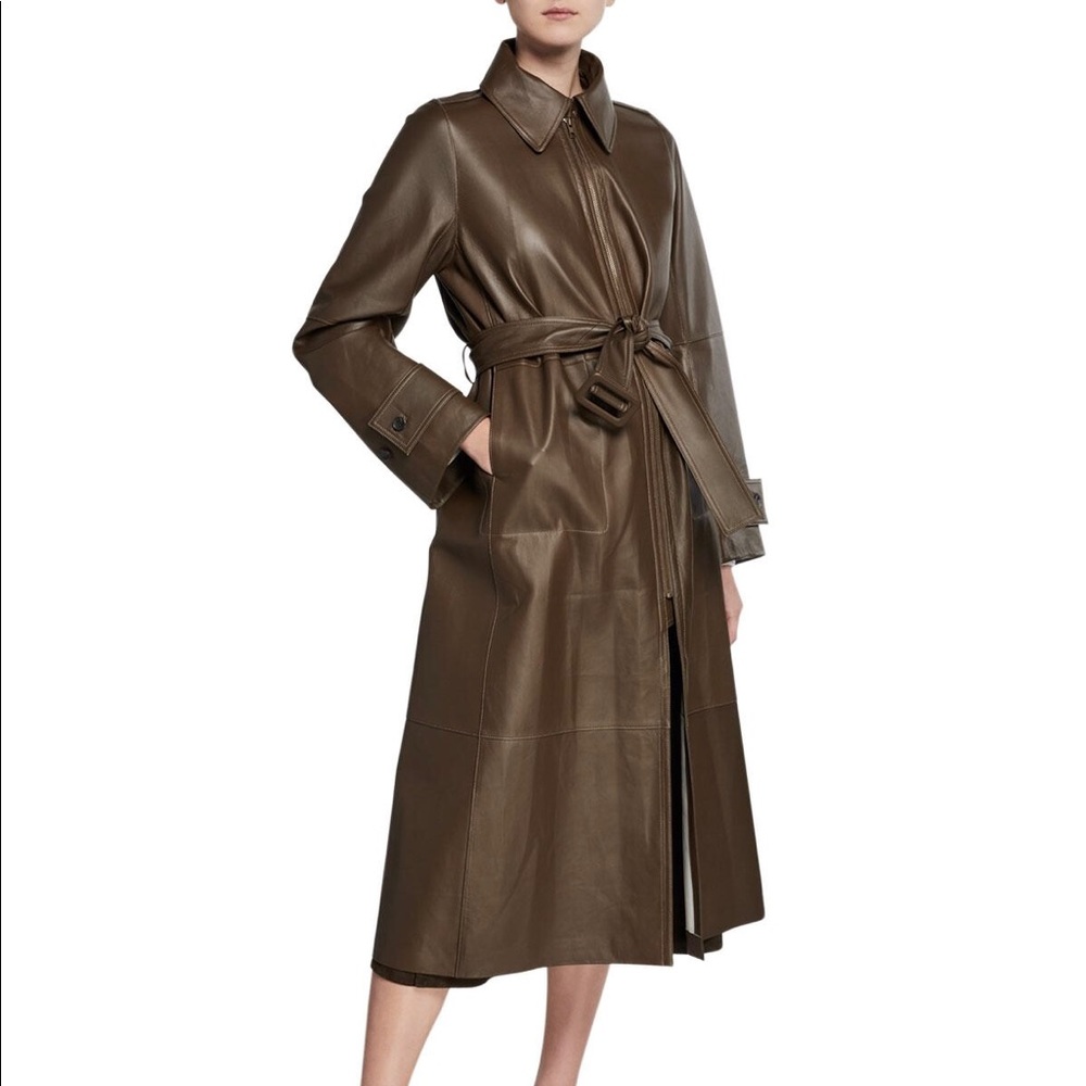 Vince Leather Trench Coat sz 2